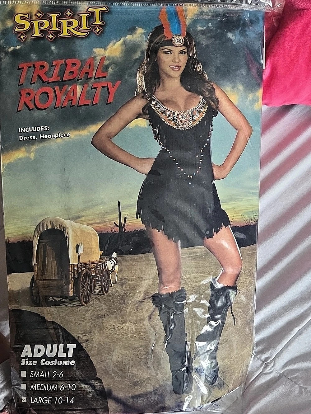 Spirit Halloween Tribal Royalty Costume Dress & Headpiece Girls Large